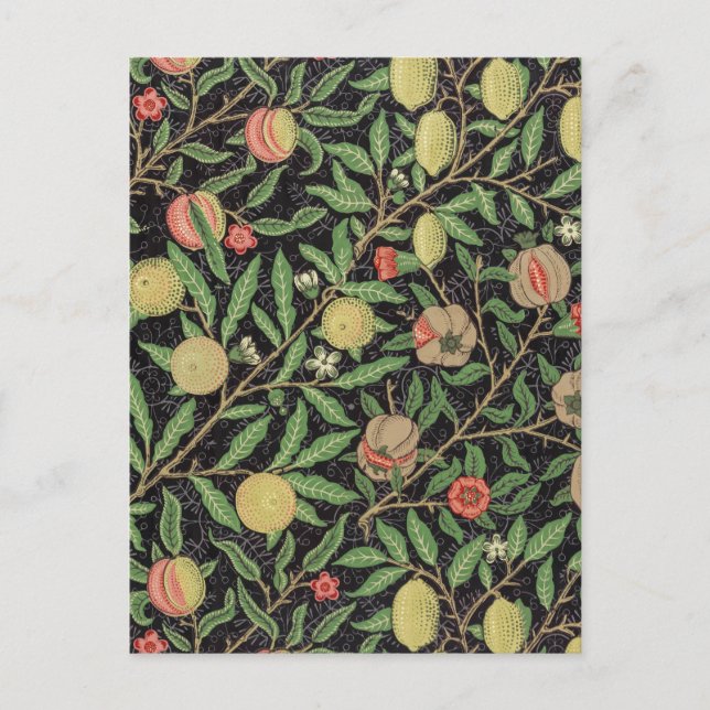 Postal Patrón de frutas de William Morris (1862)  (Anverso)
