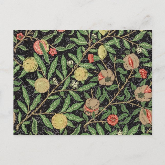 Postal patrón de Frutas de William Morris (1862)  (Anverso)