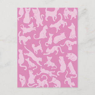 Postal Patrón de gato rosado