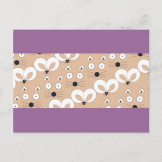 Postal Patrón de gato y ratón Tan