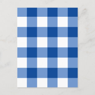 Postal Patrón de gingham azul