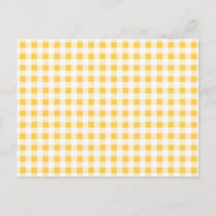 Postal Patrón de Gingham blanco amarillo