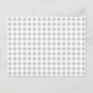 Postal Patrón de Gingham blanco gris