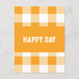 Postal Patrón de Gingham Día Feliz