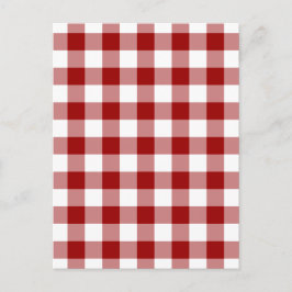Postal Patrón de Gingham rojo y blanco