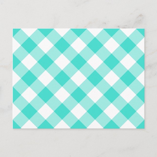 Postal Patrón de Gingham Turquoise (Anverso)