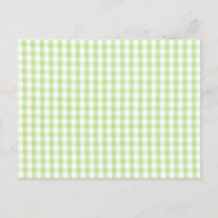 Postal Patrón de Gingham verde Pastel