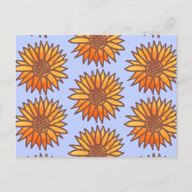 Postal Patrón de girasol de madera (Anverso)