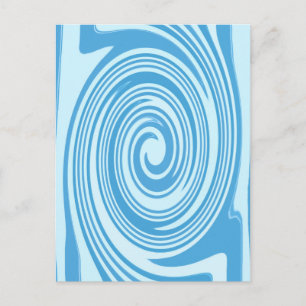 Postal Patrón de giro psicodélico azul