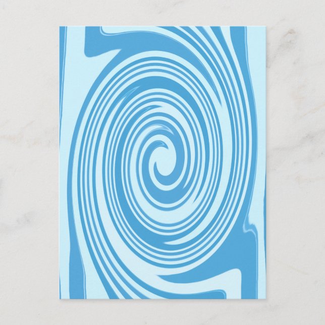 Postal Patrón de giro psicodélico azul (Anverso)