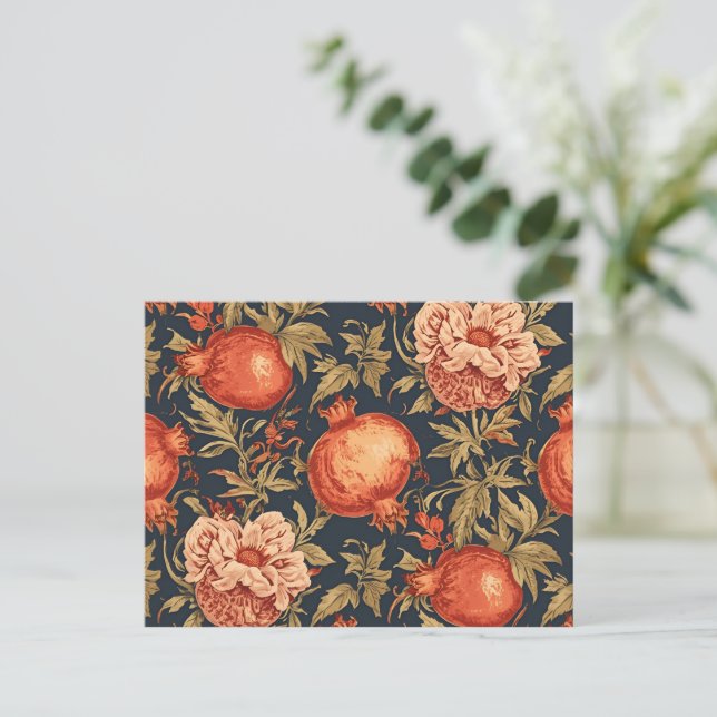 Postal Patrón de granada de William Morris Fruit (Anverso de pie)