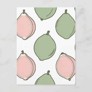 Postal Patrón de Guayaba Verde Rosa