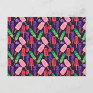 Postal Patrón de helado   Patrón de las lolias   lollipop