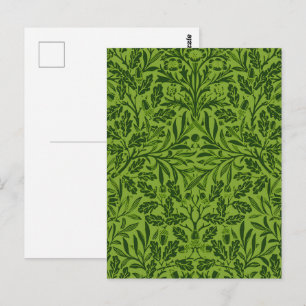 Postal Patrón de hoja de roble verde sin fisuras de Willi