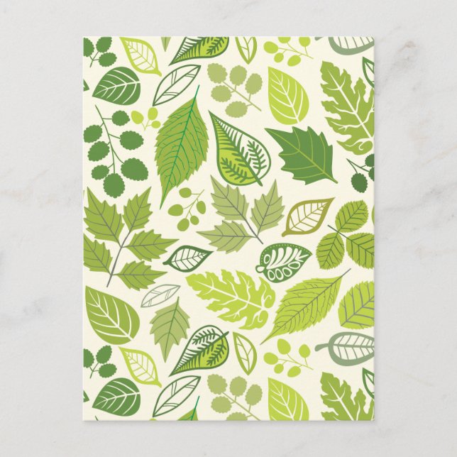 Postal Patrón de hoja verde (Anverso)