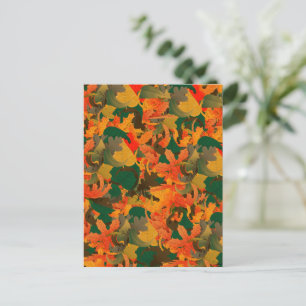 Postal Patrón de Hojas Caídas para Otoño