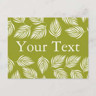 Postal Patrón de hojas de lima decorativas con texto pers