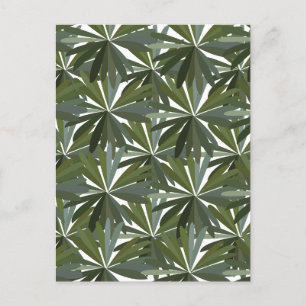 Postal Patrón de hojas de lupino verde