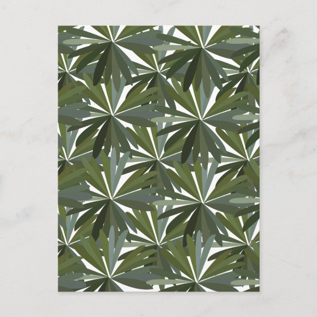 Postal Patrón de hojas de lupino verde (Anverso)