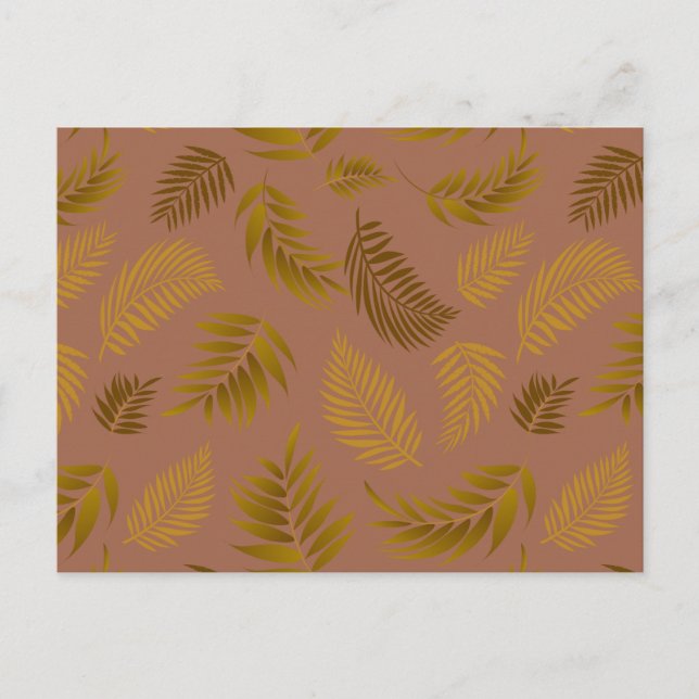 Postal Patrón de hojas tropicales 15 (Anverso)