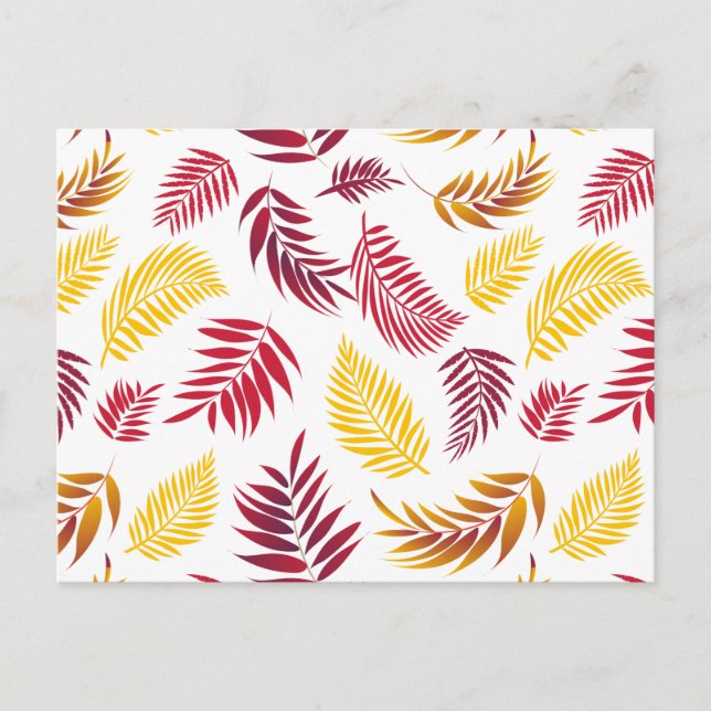 Postal Patrón de hojas tropicales 20 (Anverso)