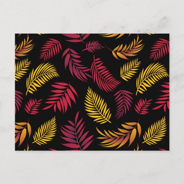 Postal Patrón de hojas tropicales 21 (Anverso)