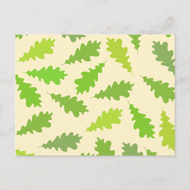 Postal Patrón de hojas verdes. (Anverso)