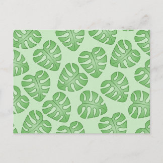 Postal Patrón de hojas verdes, hojas de monstera.