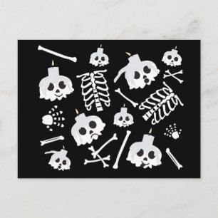 Postal Patrón de huesos de cráneo de esqueleto de Hallowe