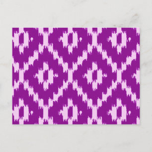 Postal Patrón de ikat - Ametilo púrpura y orquídea