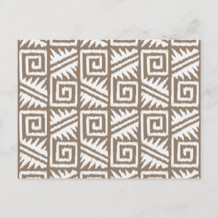 Postal Patrón de Ikat Aztec - Taupe Tan y Cream