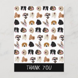 Postal Patrón de Ilustracion de cara de perro