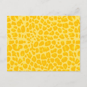 Postal Patrón de impresión de leopardo amarillo pastel