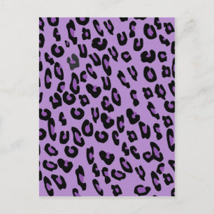 Postal Patrón de impresión de leopardo púrpura