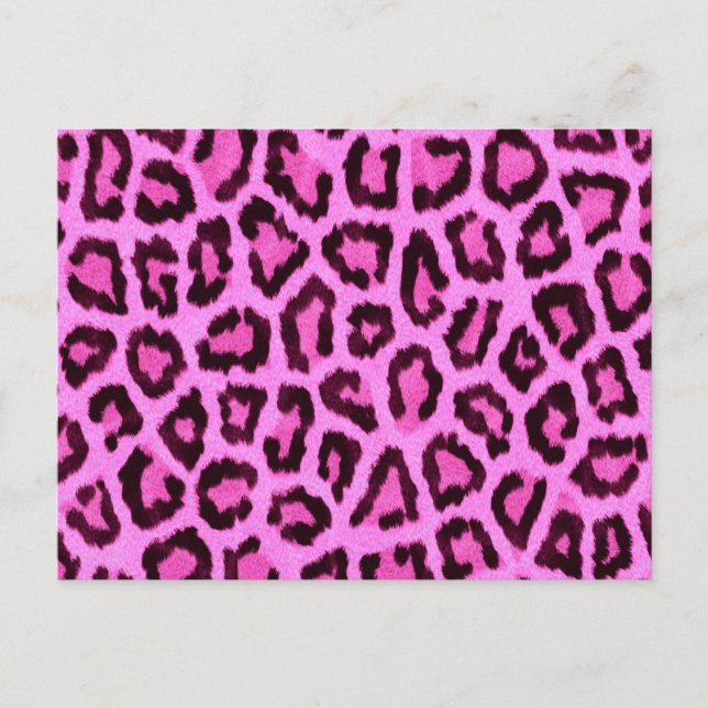 Postal Patrón de impresión de leopardo rosa (Anverso)