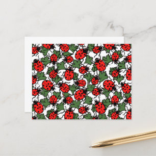 Postal Patrón de insectos de parásitos de Art Nouveau