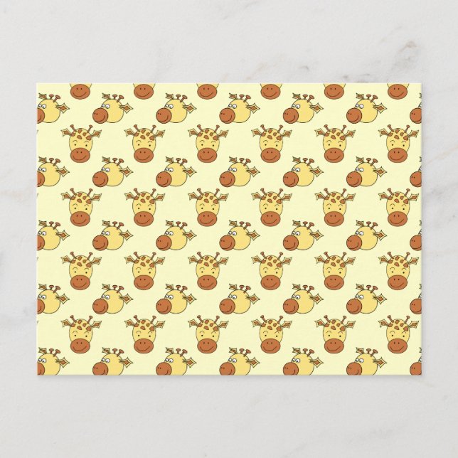 Postal Patrón de jirafa. Animales personalizados. (Anverso)
