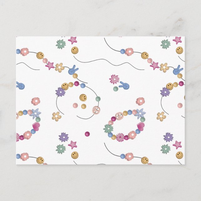 Postal Patrón de joyería Chica de brazalete de amistad (Anverso)