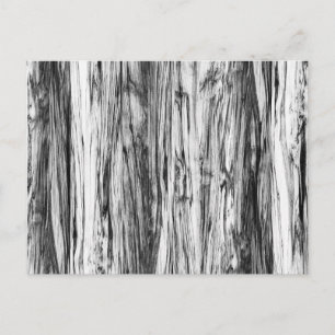 Postal Patrón de la madera de deriva - negro, blanco y gr
