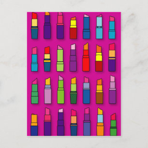 Postal Patrón de labiales trendy y femenino