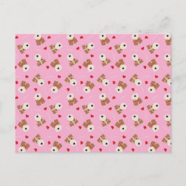 Postal Patrón de lentes de corazón de perro de Fox Terrie