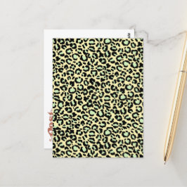 Postal Patrón de leopardo en verde menta en harina de ave