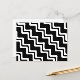 Postal Patrón de línea diagonal en zig zag de doble color