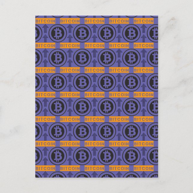 Postal Patrón de logotipo de Bitcoin (Anverso)