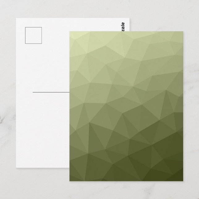Postal Patrón de malla geométrica gradiente verde claro d (Anverso / Reverso)