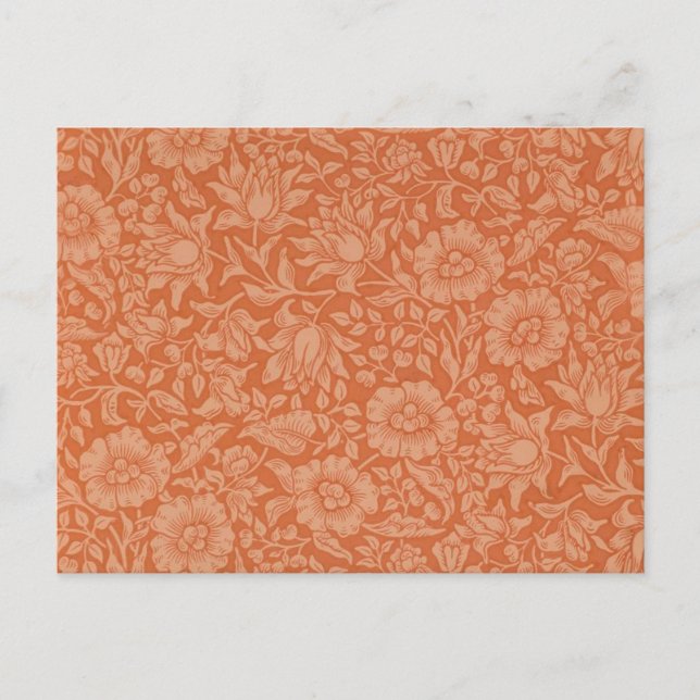 Postal Patrón de Malva de William Morris: Floral Terracot (Anverso)