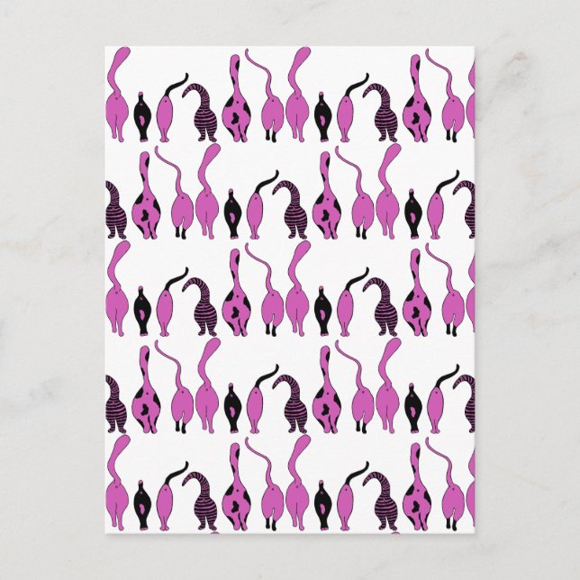 Postal Patrón de manchas púrpuras de gato (Anverso)