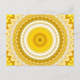 Postal Patrón de Mandala amarillo Daffodil