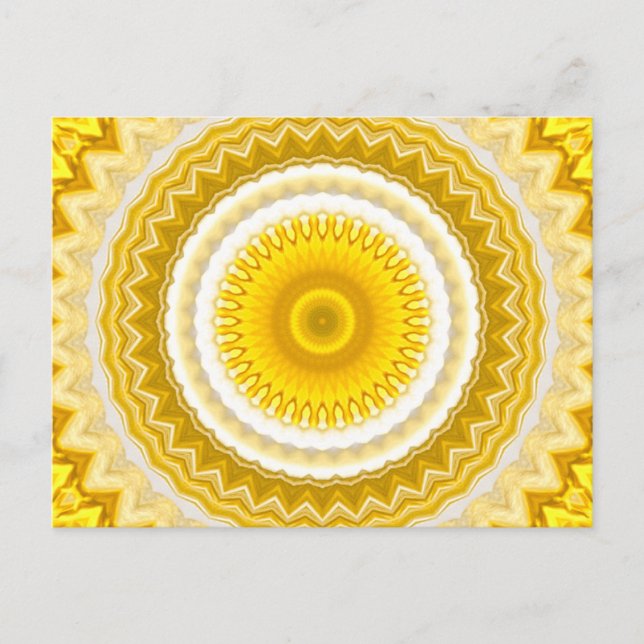 Postal Patrón de Mandala amarillo Daffodil (Anverso)
