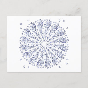 Postal Patrón de mandala azul